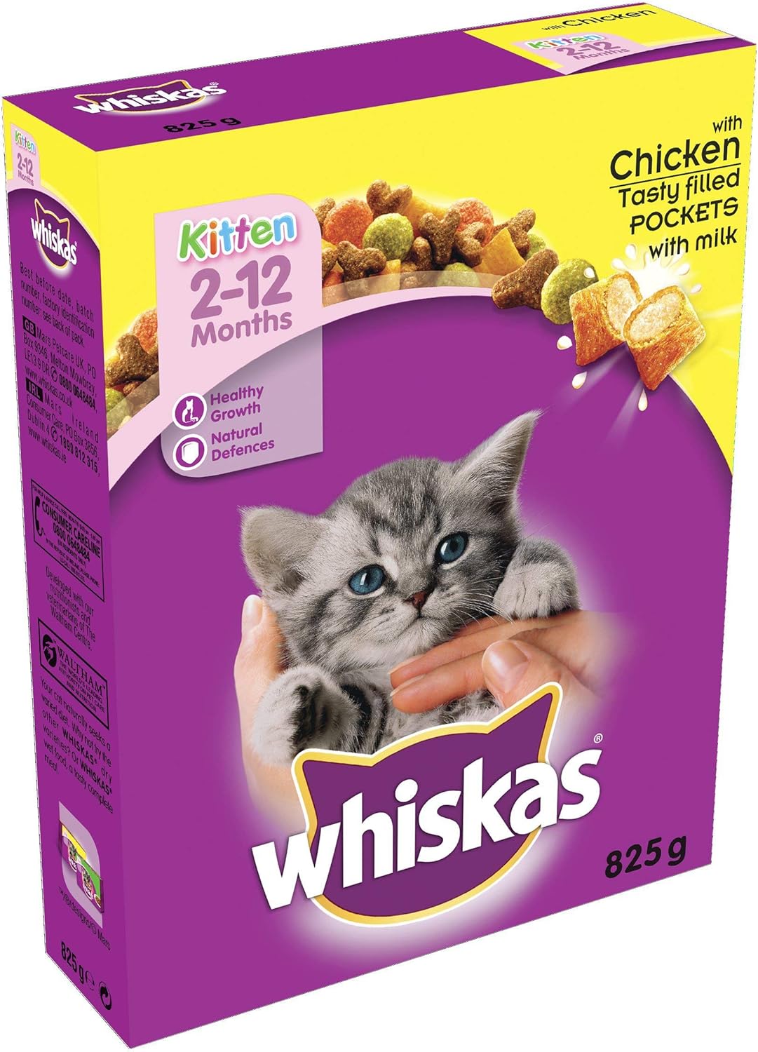 Whiskas Junior, Dry Food for Kittens (212 Months), with Chicken, 1 x 825 g Amazon.co.uk Pet