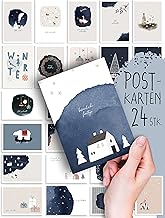 Christmas Cards Pack of 24 Postcards, Scandinavian Design, Boho Decoration, Illustration, Christmas Postcards, Christmas, Xmas, Set, Mix, Gift, Greeting Cards, Gift Cards