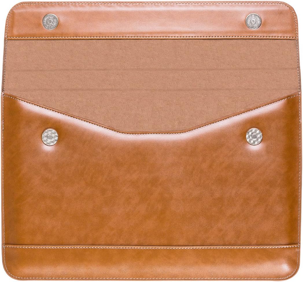 LENTION Split Leather Sleeve Case Compatible 2016-2019 MacBook Pro 13 (Thunderbolt 3), New Mac Air, XPS 13, iPad Pro 12.9 and Ultra Slim Laptop, Magnetic Snaps & Soft Touch (Brown)