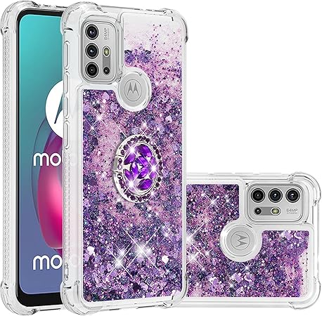 Capa para Moto G30, capa para Moto G10, capa fofa de luxo com glitter  brilhante e