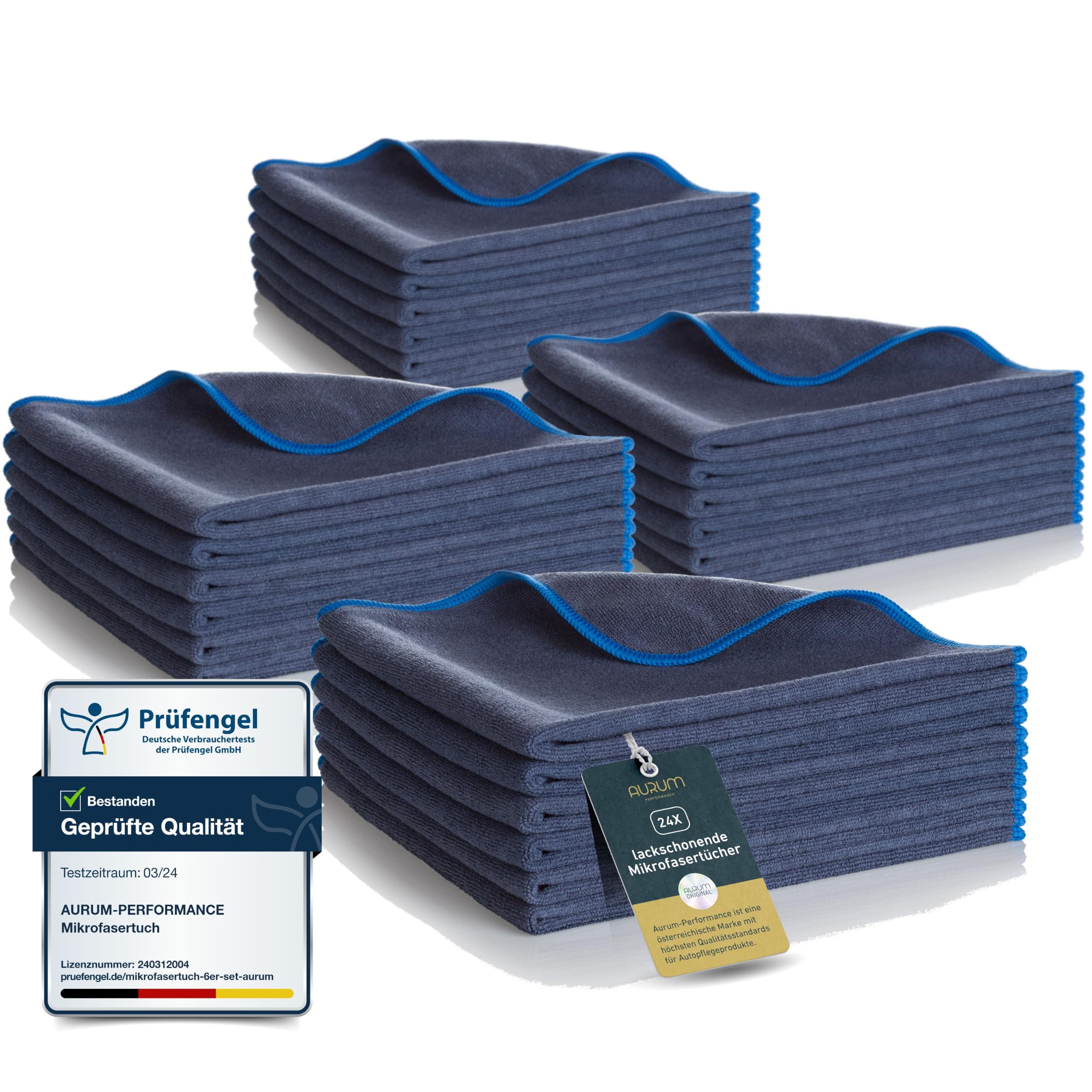 Aurum-Performance® Lackschonende Mikrofasertücher (400GSM) Autopflege Microfasertuch mit extremer Saugkraft – 100% fusselfreie Poliertücher – Auto Microfasertücher 40x40cm