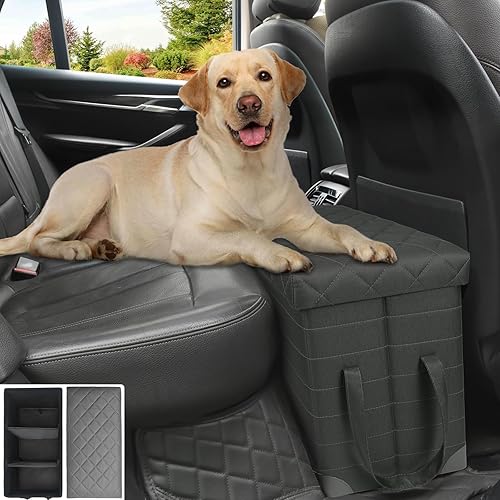 Miniatura 8 de Extensor de asiento trasero de automóvil para perros grandes de hasta 200 libras, extensor de asiento trasero y delantero con almacenamiento, evita