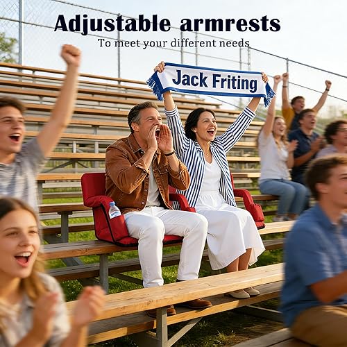 Miniatura 2 de Asientos de estadio con soporte para el respaldo, sillas gradas con respaldo y cojín extra ancho, asientos acolchados gruesos, asientos reclinables