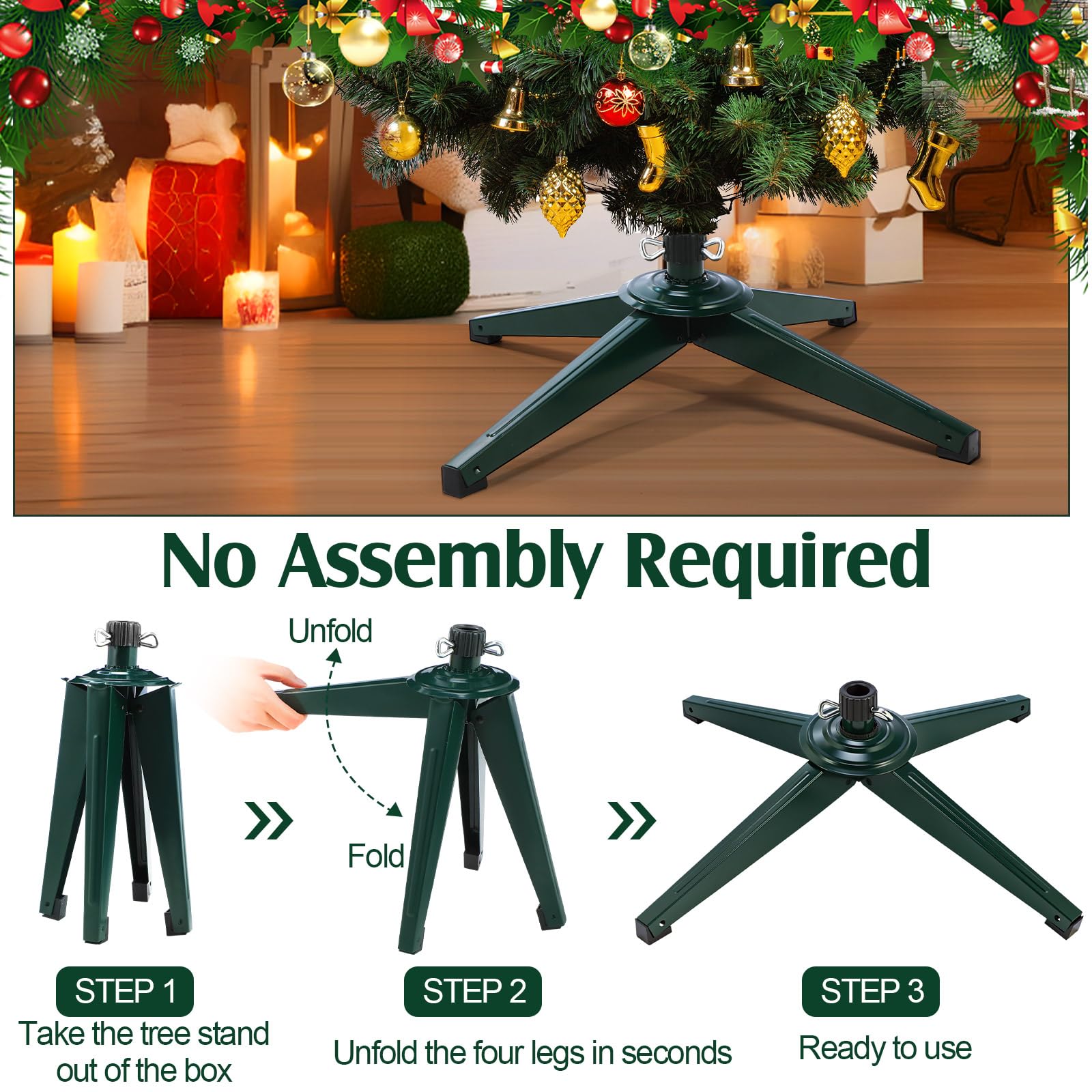 Snapklik.com : Hortsun Christmas Tree Stand Base For Artificial Tree ...