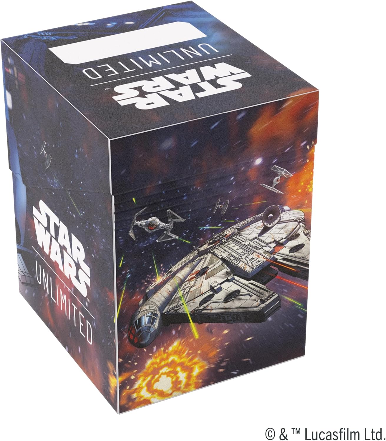Gamegenic Star Wars Unlimited SOFT CRATE - Full-Color Printed & Officially Licensed Durable Deck Box, Holds 60 Double-Sleeved Cards, Perfect for TCGs and LCGs, Han Solo/Millenium Falcon, Made