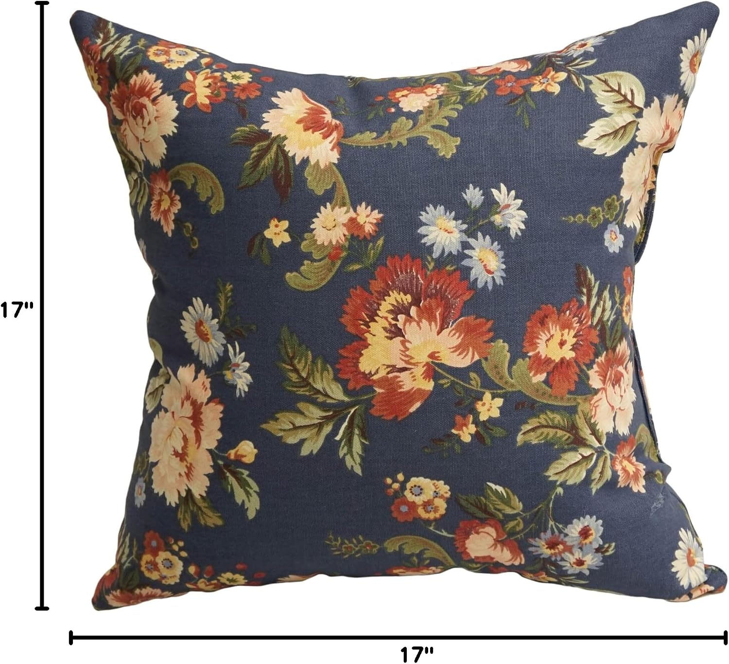 Blazing Needles Printed Throw Pillow, 17", Royal Bloom