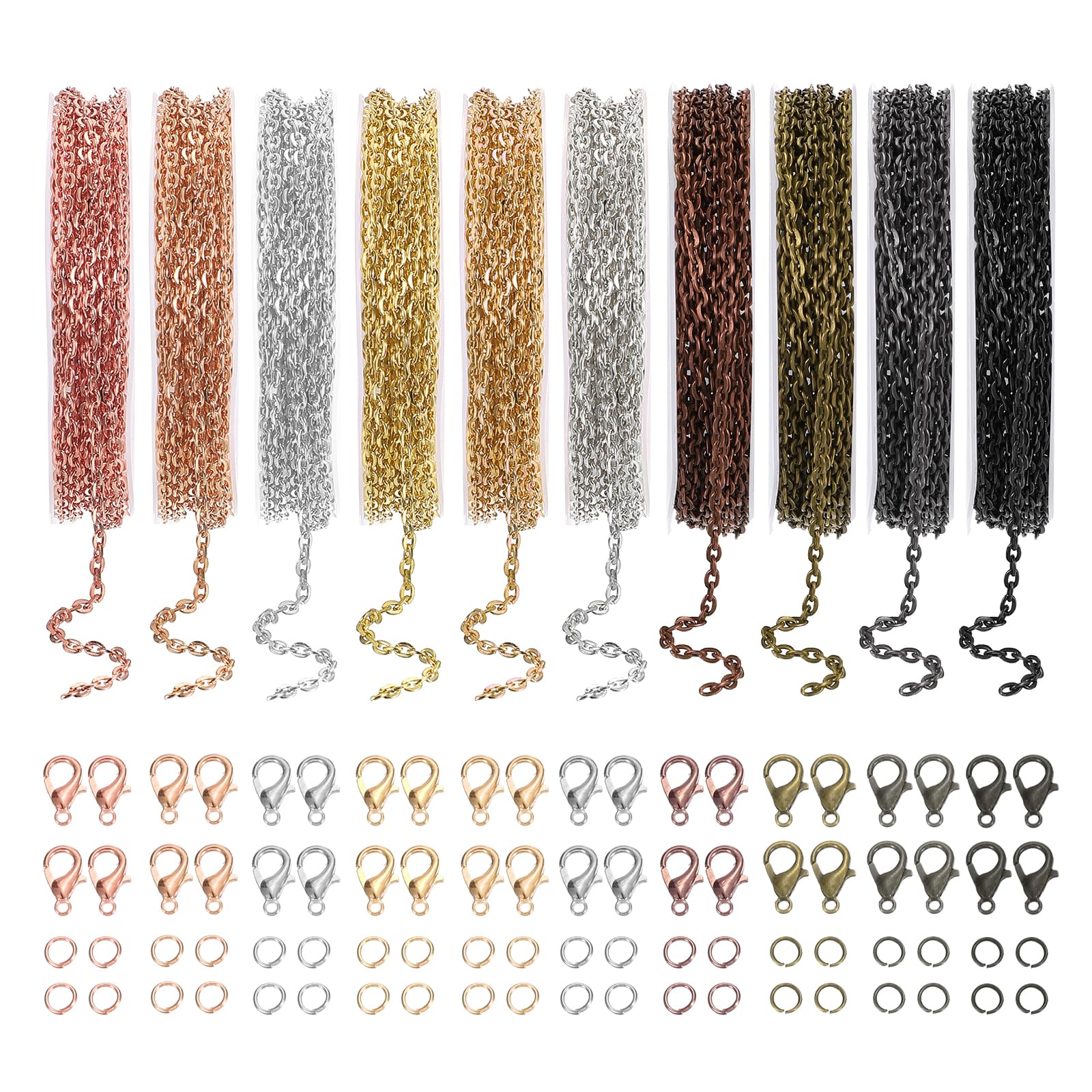 Chaîne pour pendentif et étiquette 30m de maille artisanale avec fermoirs