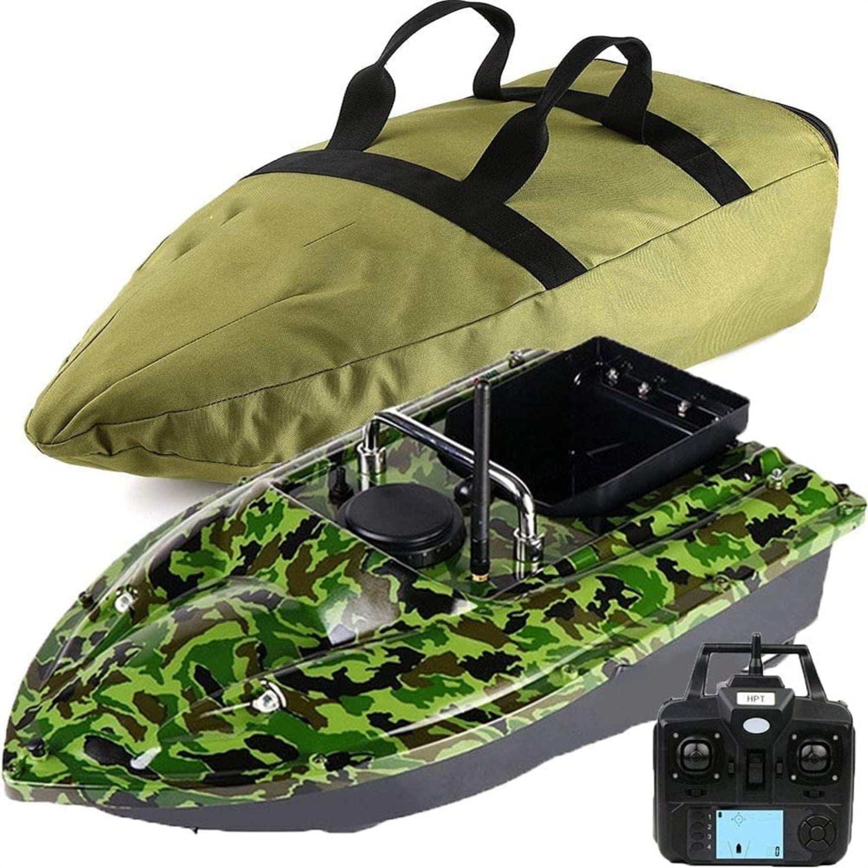 GPS Esca da pesca barca Speedboat con LCD Fishfinder e sensore sonar, include borsa e batteria