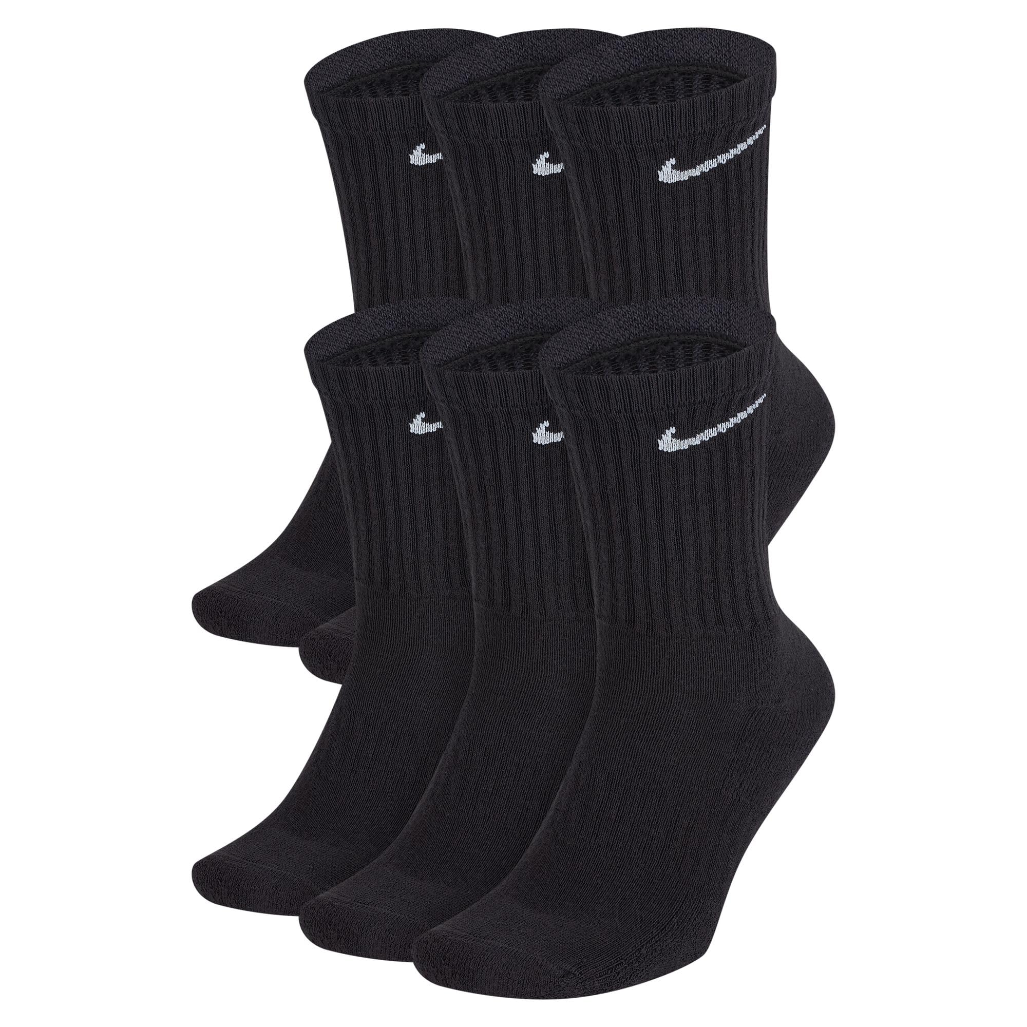 Nike Unisex Adult Everyday Cushioned Training Ankle Socks 6-Pack Mens and Womens