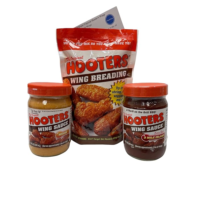Buy Hooters Wing Breading & Wing Sauce Bundle (1) 12oz Medium Sauce
