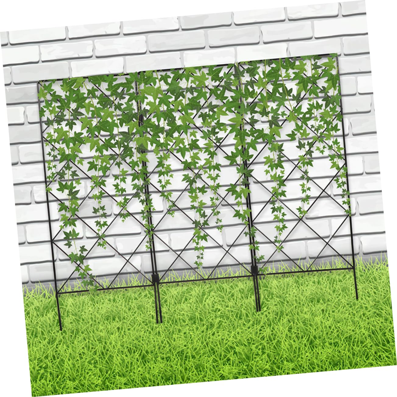 Treillis de Jardin Pliable en Fer, 5 Pièces, pour Plantes Grimpantes