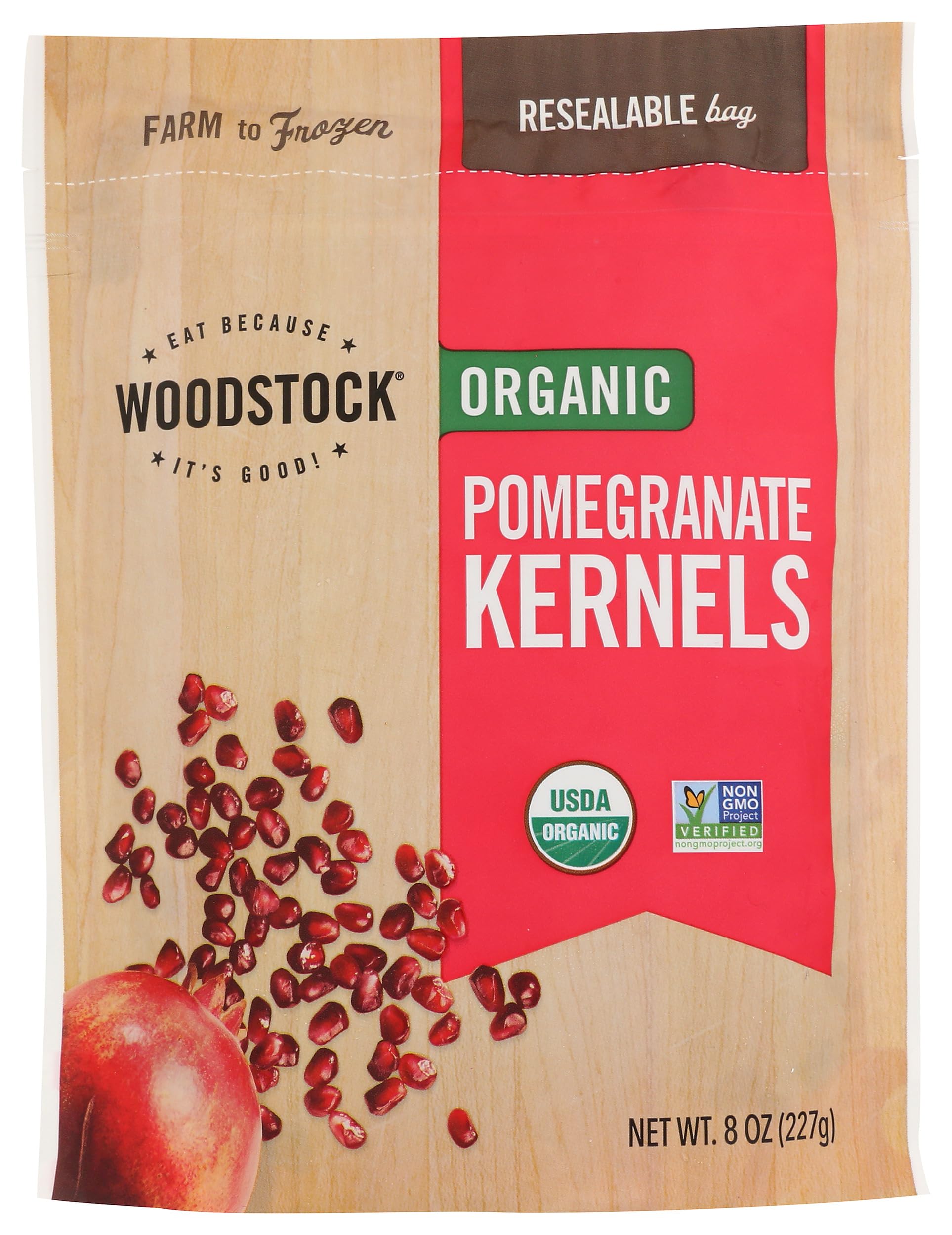 Woodstock Organic Pomegranate Kernels, 8 oz (Frozen)