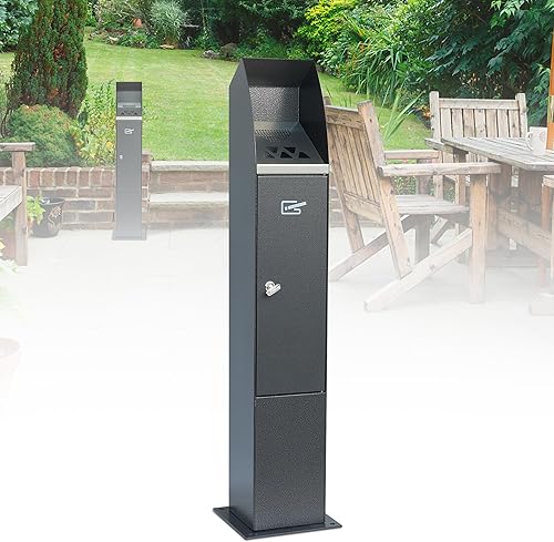 Miniatura 8 de Receptáculo de tope de cigarrillo montado en la pared. Recipiente de eliminación de cigarrillos, lata de cigarrillos para exteriores, mantiene tu