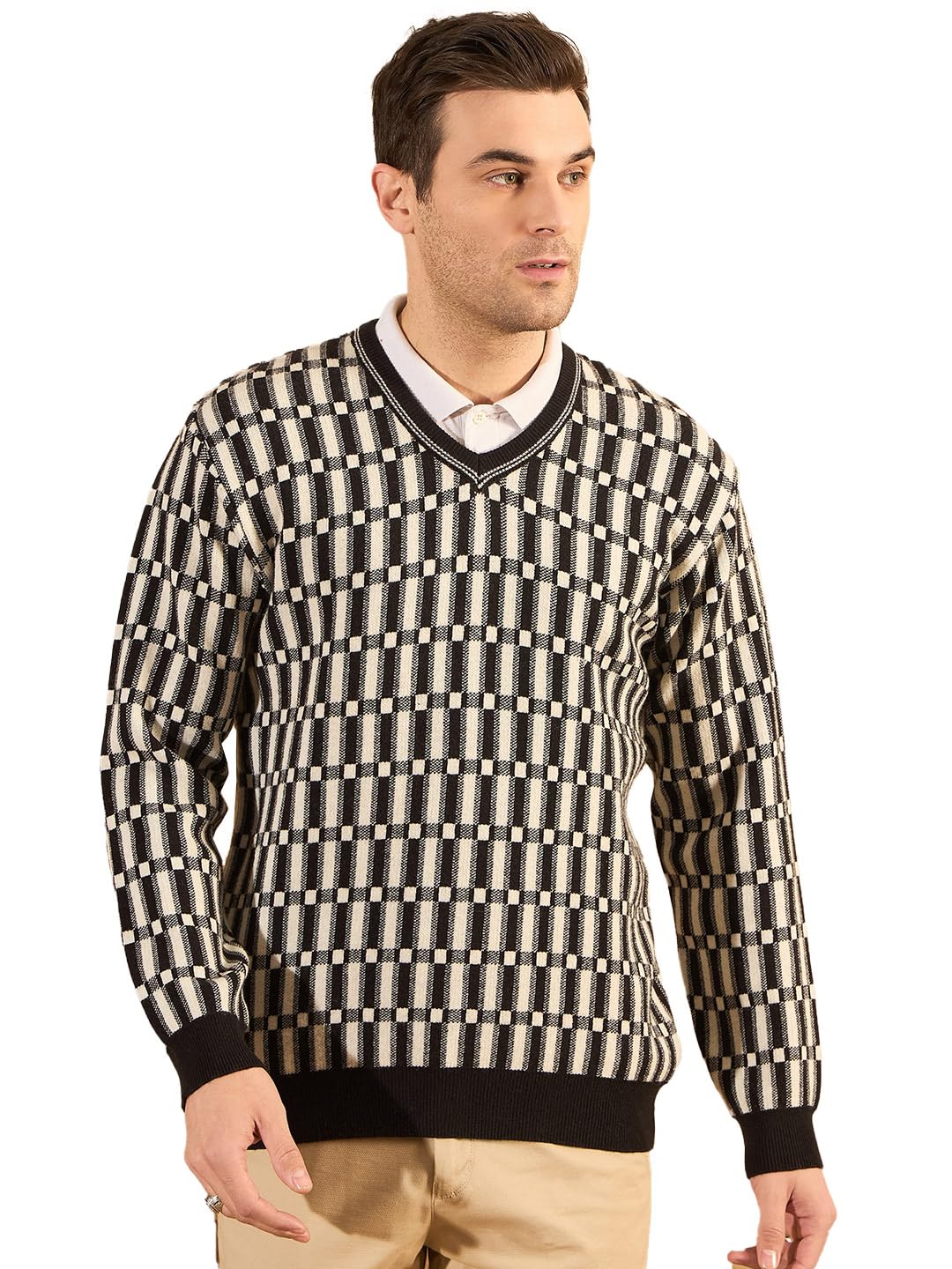 pivl Men's Winter Checkered and Trendy Sweater-picture-20