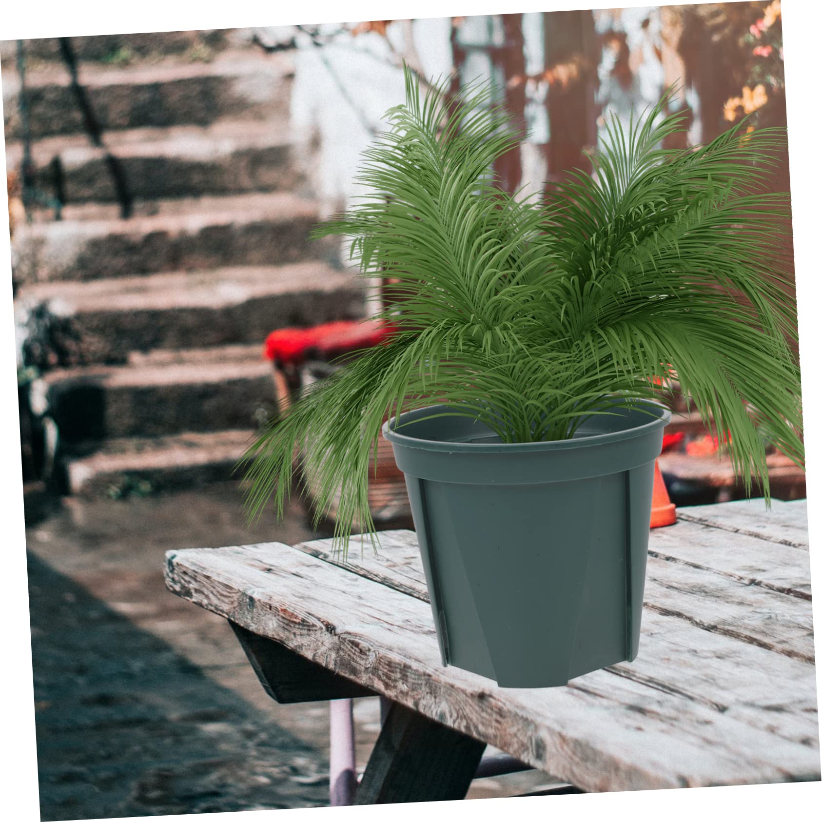 5pièces Pots De Plastique avec Et Aérations Idéaux pour Jardinage Intérieur Et Extérieur Conception Et Respirante Couleur Verte
