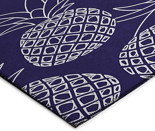 Miniatura 4 de Dalyn Rugs Alfombra de pasillo Kendall KE6 para interiores y exteriores, color azul, lavable, 2 pies 3 pulgadas x 7 pies 6 pulgadas