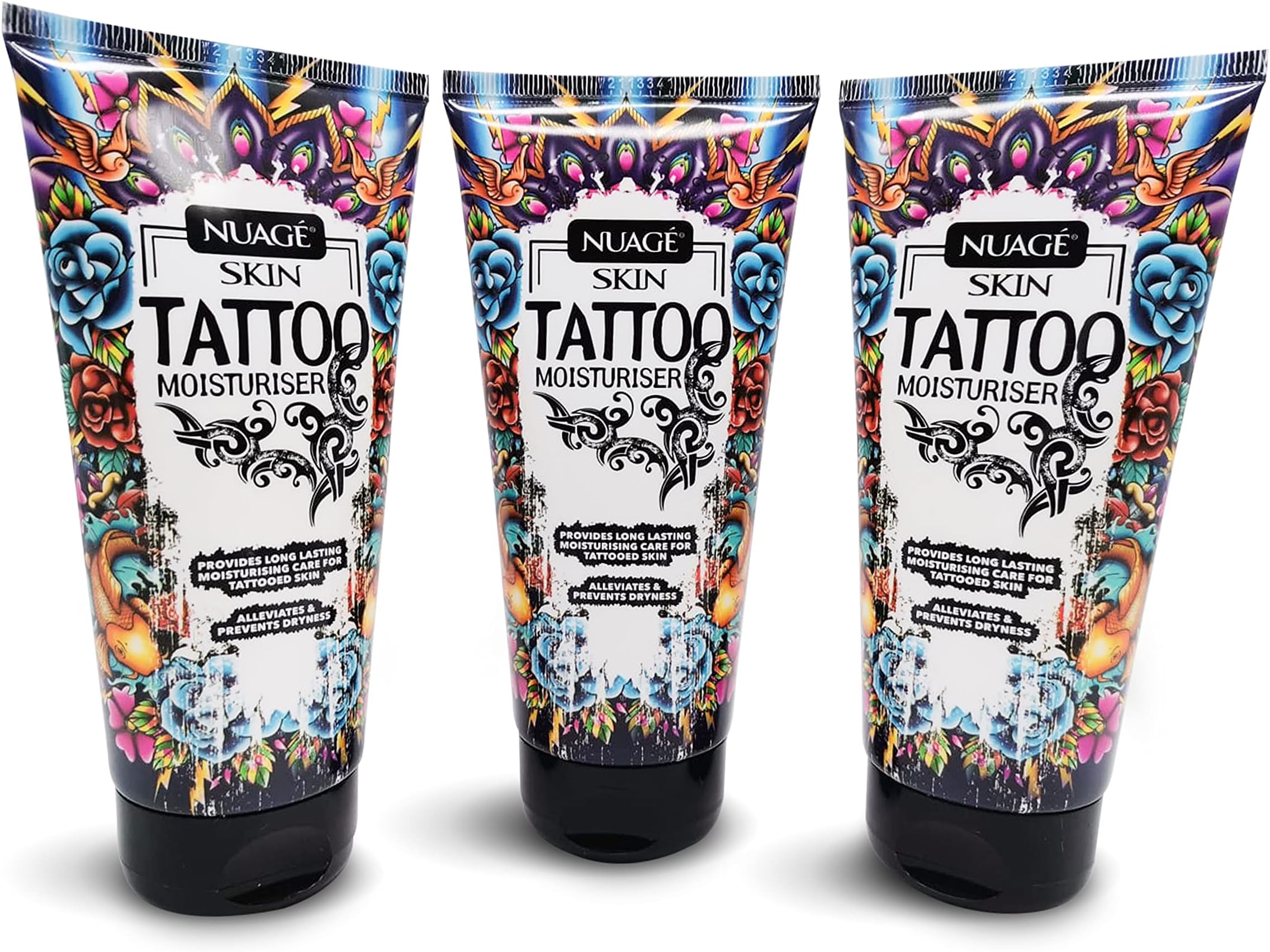 Nuage Skin Tattoo Moisturiser and Aftercare Lotion, Colour Enhancement Tattoo Cream, Pack of 3, 150 ml