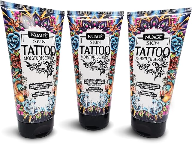 Nuage Skin Tattoo Moisturiser and Aftercare Lotion, Colour Enhancement Tattoo Cream, Pack of 3, 150 ml
