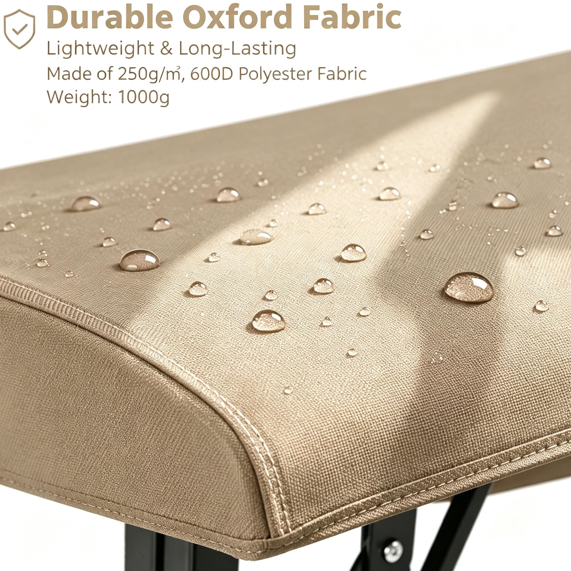 Telone di Ricambio per Altalena da Giardino, Impermeabile Anti-UV | 600D, per Giardino Esterno, Protezione Raggi UV, Antistrappo, Installazione Semplice(Khaki,198 x 125 x 21 x 16 cm)