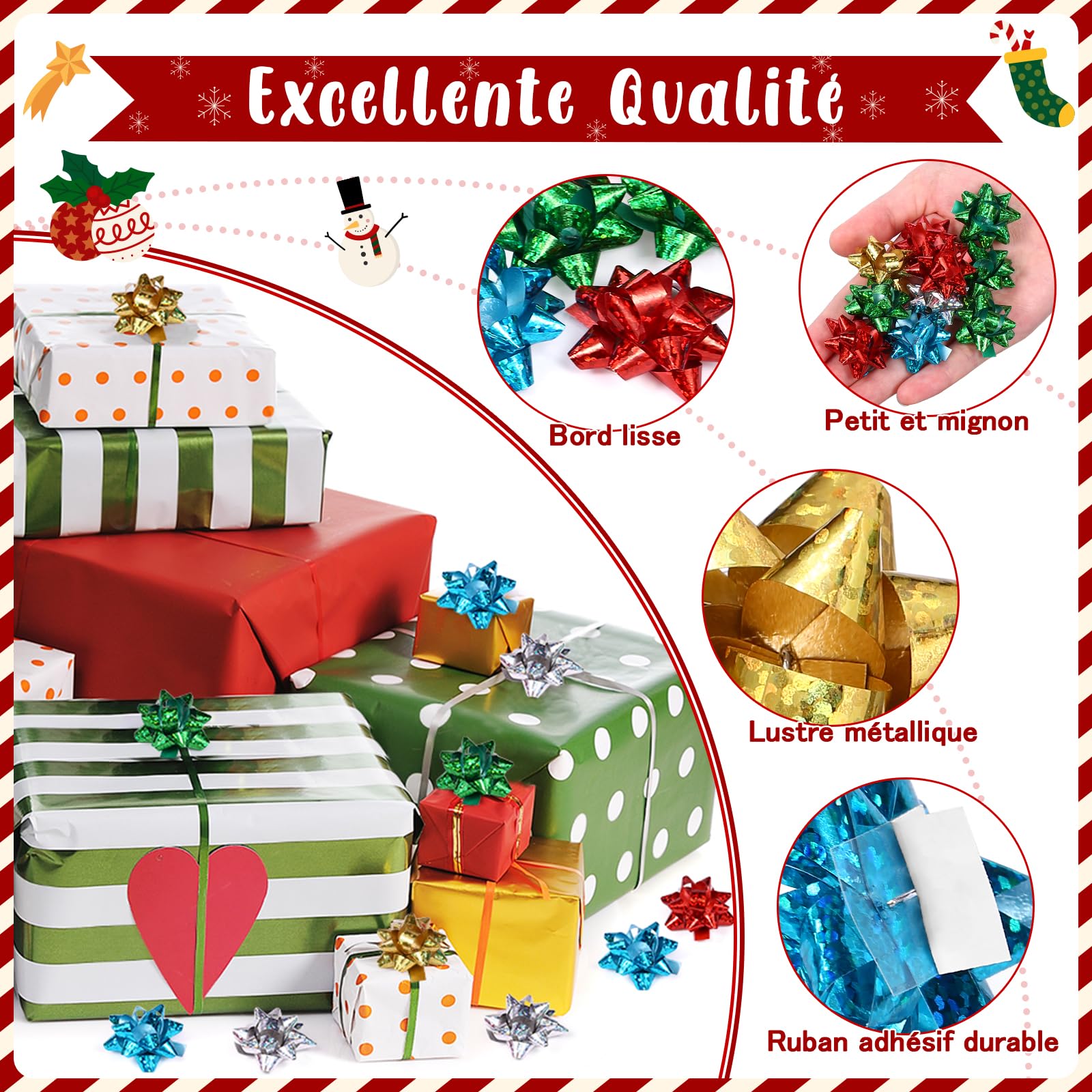 LEMESO 100pcs Nœuds Décoratifs D'emballage Cadeau, Nœuds De