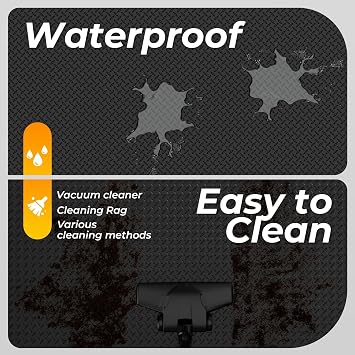 Geemax 7.8 x 18 FT Garage Floor Mats for Under Car, 2.8mm Thickened Rubber Garage Flooring Roll, M Size 140.4 SQFT Garage Car Mat for Mid-Size SUVs, Sports Car, Black