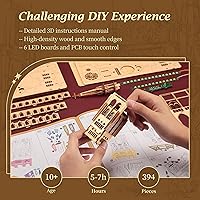 Vista 5 de Rompecabezas 3D de Madera LED - Modelo de Arquitectura de Notre Dame de París Edición Nocturna con Iluminación LED - Kit de Artesanía