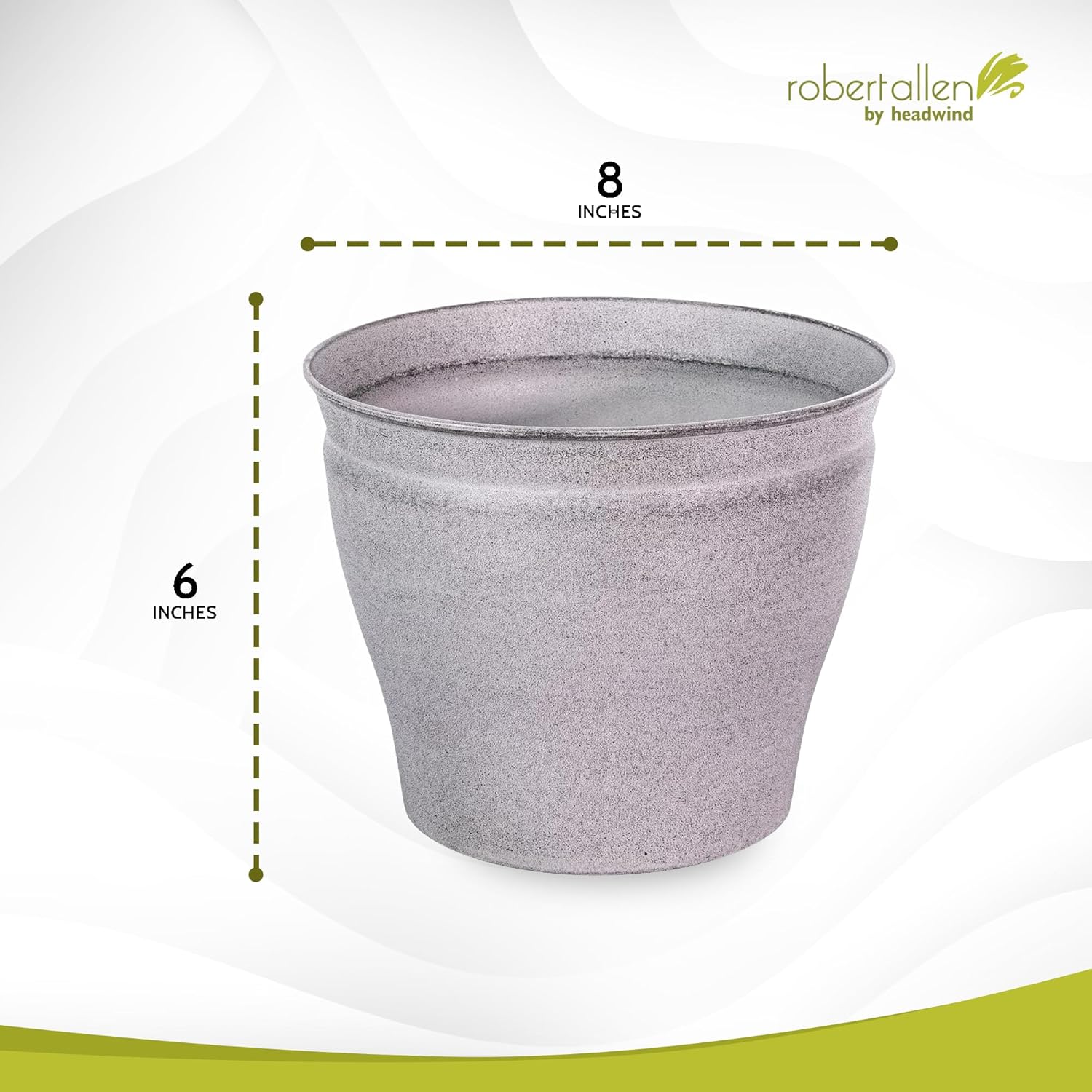 Headwind Natural Ironstone Timberline Collection - 8" Pearl White Decorative Planter for Outdoor Pots for Plants – Modern Indoor Plant Pots, Large & Small Planters for Indoor Plants by Robert Allen