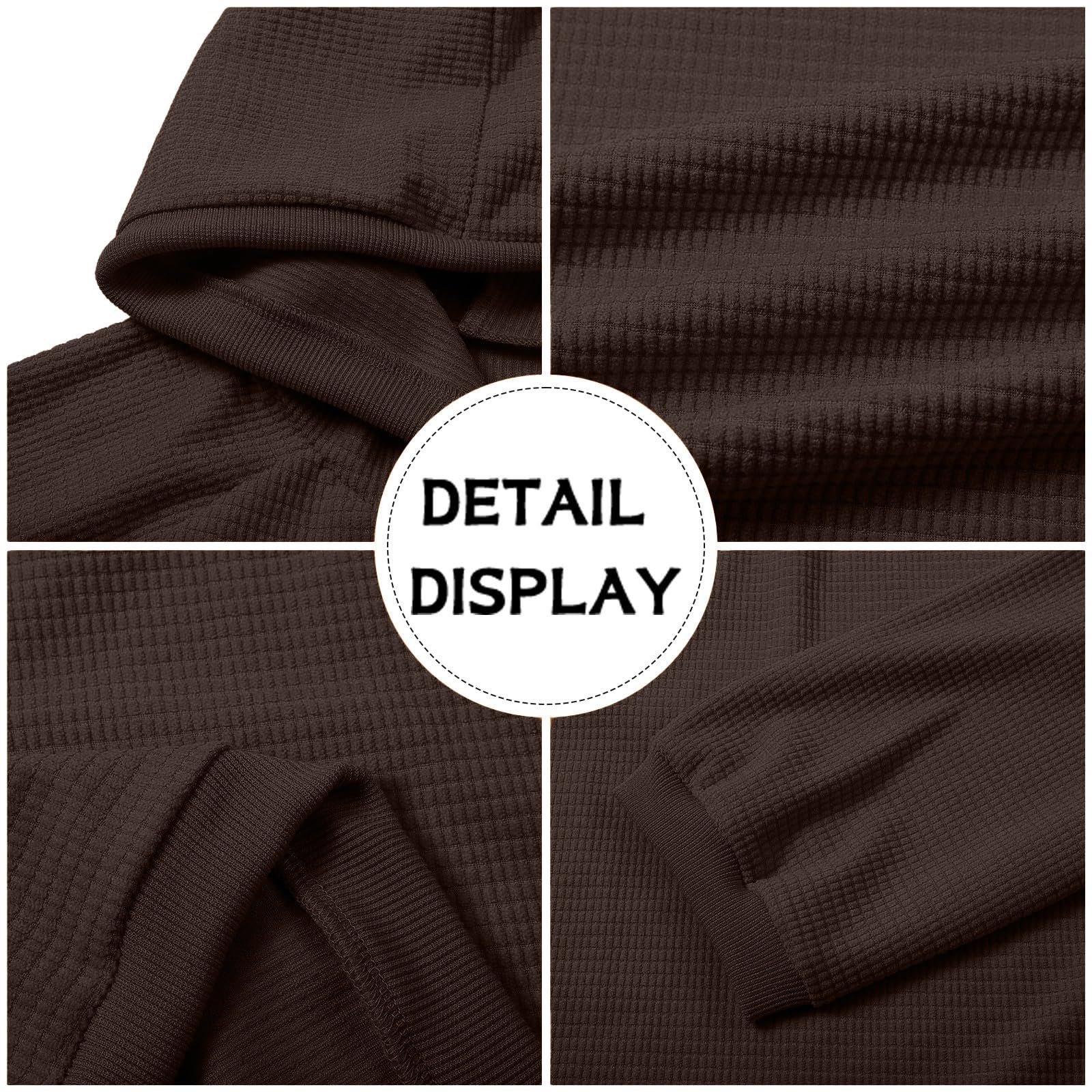 Sudaderas Hombres con Capucha Suéter De Manga Larga para Hombre, Abrigo Cálido Hombre Rosas (Coffee, L) Sudadera Cremallera Camisa Proteccion UV Sin Mangas Ropa Anti Calor Kit Pesca