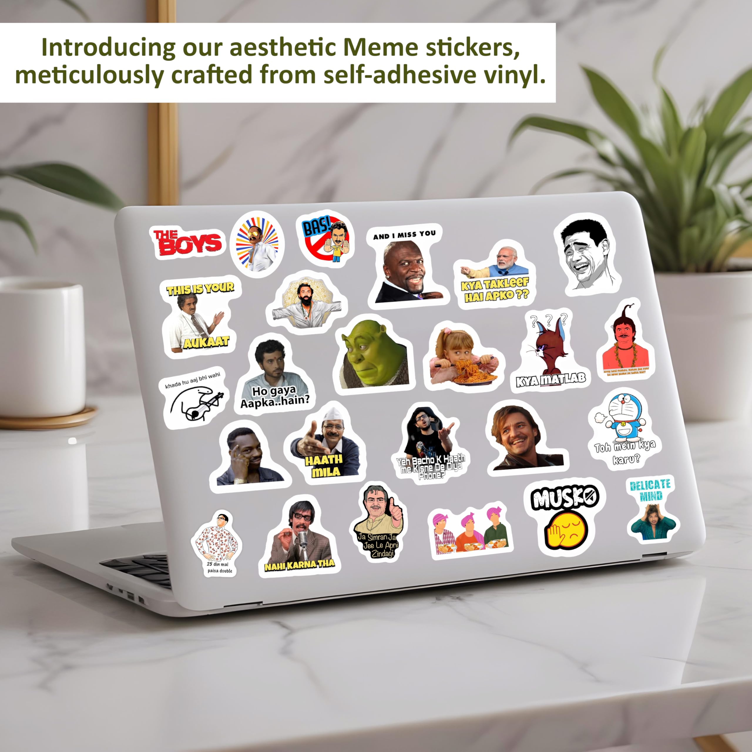 Adesivo in vinile autoadesivo per adulti, multicolore, per laptop, diario, chitarra, cellulare, impermeabile, senza residui (meme per adulti)