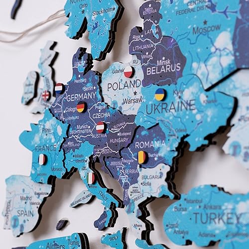 Miniatura 49 de Enjoy The Wood Mapa del mundo de madera 3D, arte de pared, decoración de pared de madera grande, idea de regalo de inauguración de la casa, idea