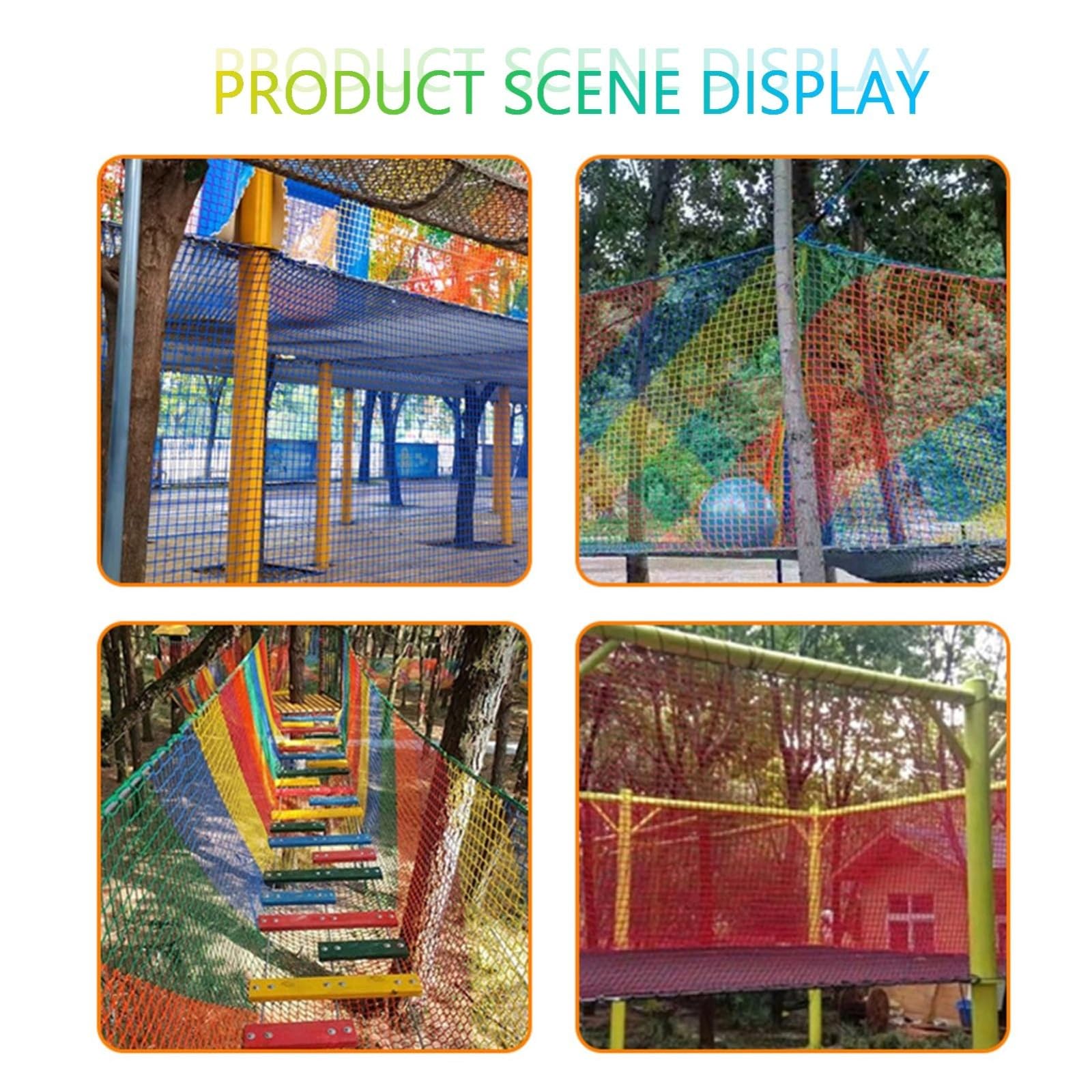 Red de seguridad sin nudos, colorida red de protección para parques infantiles, malla de seguridad para escaladas y caídas para parques infantiles, 1,2 x 5 m, esencial para seguridad infantil