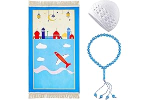 Prayer Mat and Beads Gift Set for Kids