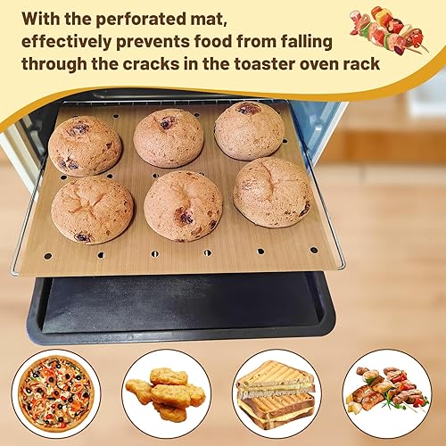Miniatura 3 de 6 tapetes antiadherentes reutilizables para horno tostador, 9 x 11 pulgadas, de malla fácil de limpiar, compatibles con Breville, Cuisinart, Ninja