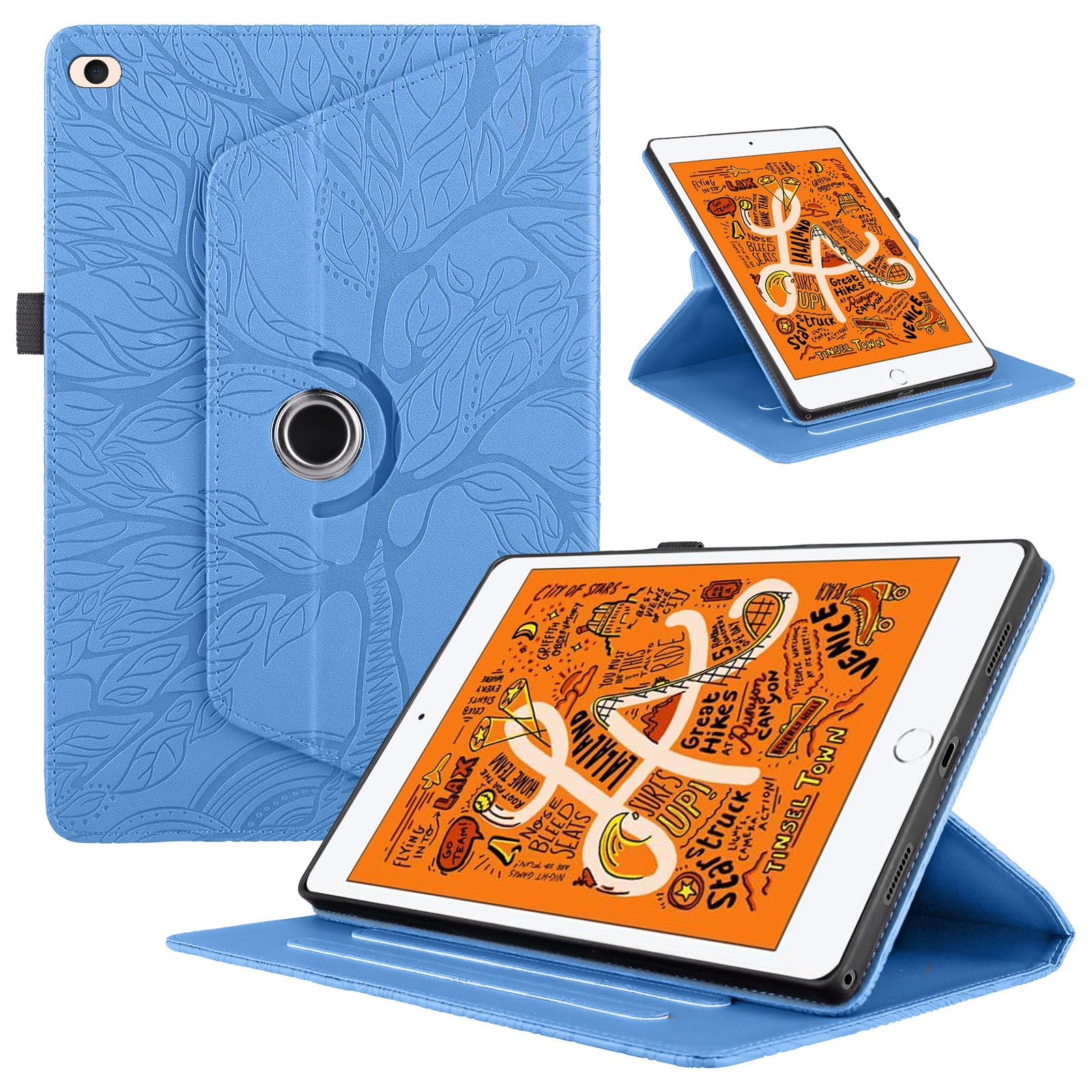 Funda para Samsung Galaxy Tab S9/ S8/ S7 11" (SM-X710/X700/T870) PU Cuero Tablets Protectora Cover 360°Carcasa Giratoria de ángulo Múltiple Stand Función Tablets Funda,Rojo Árboles — view 179