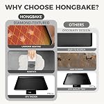 HONGBAKE 9-Piece Baking Pans Set Nonstick, Stackable Non Toxic Bakeware Sets with Diamond Texture, Oven Pan Set for Cooking, Includes Cookie Sheet with Rack, Cake Pan, Roasting Pan, Muffin Tin, Gray