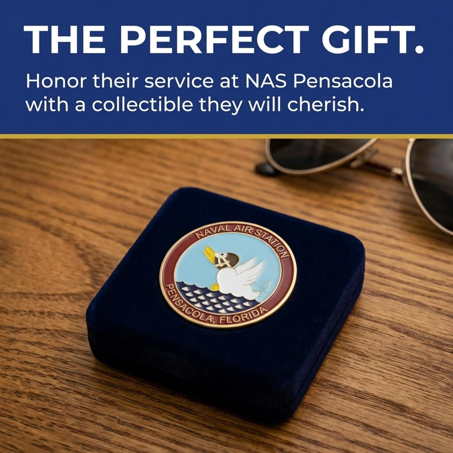 US Navy NAS Pensacola Challenge Coin – Officially Licensed Naval Air Station Florida “Cradle of Naval Aviation” Collectible Military Coin, Gift for Navy Veterans & Aviation Enthusiasts
