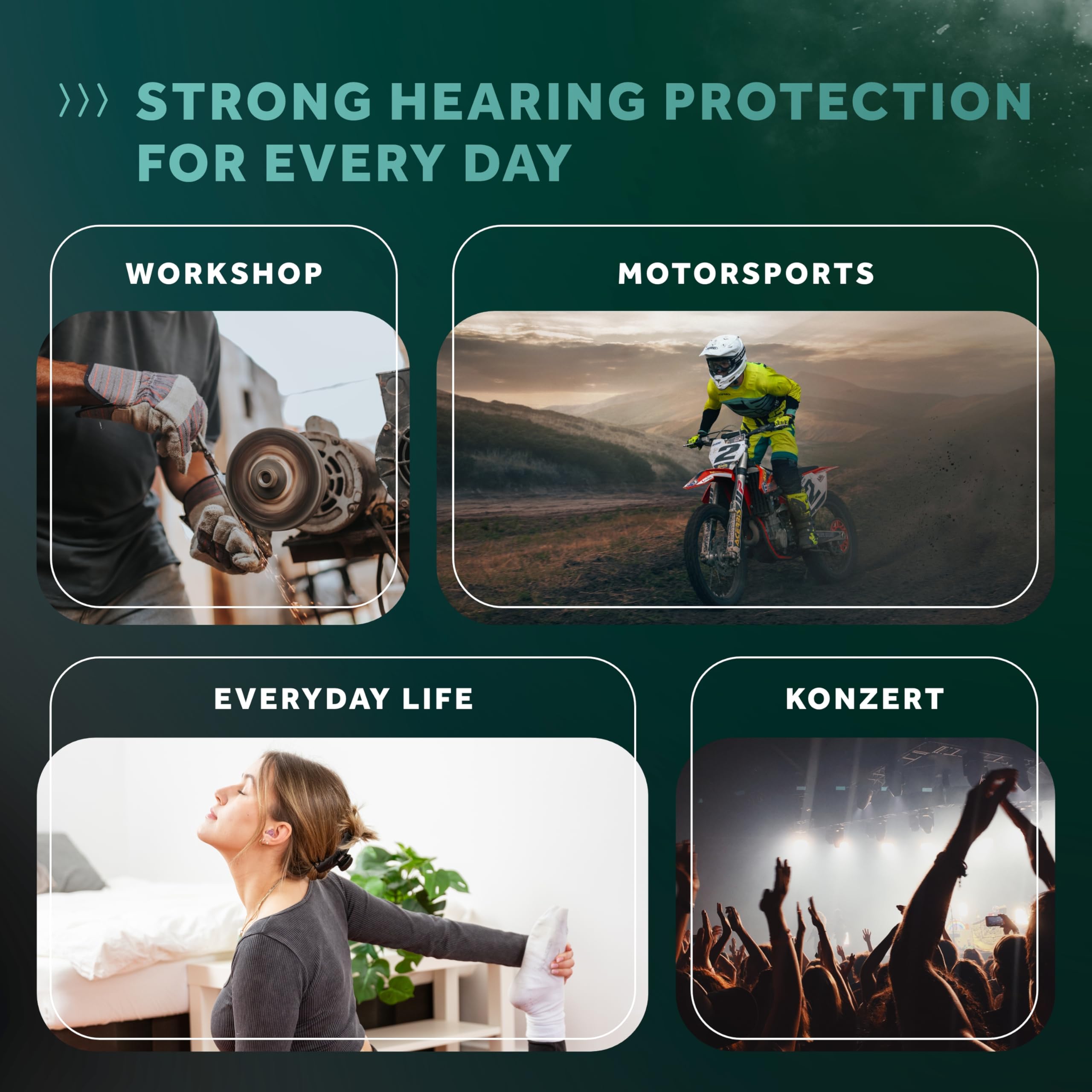 Schallwerk ® Strong+ Daily zatyczki do uszu – tłumią hałas i uzyskują jakość dźwięku – przezroczyste zatyczki do uszu, nadają się do muzyki, na co dzień, do pracy i nauki