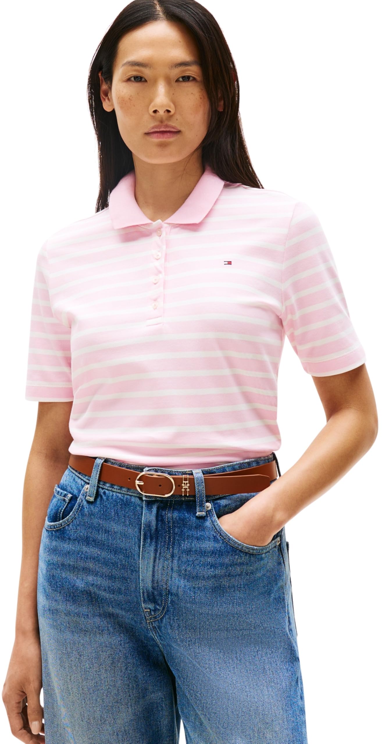 Tommy Hilfiger Damen Poloshirt Kurzarm Regular Fit