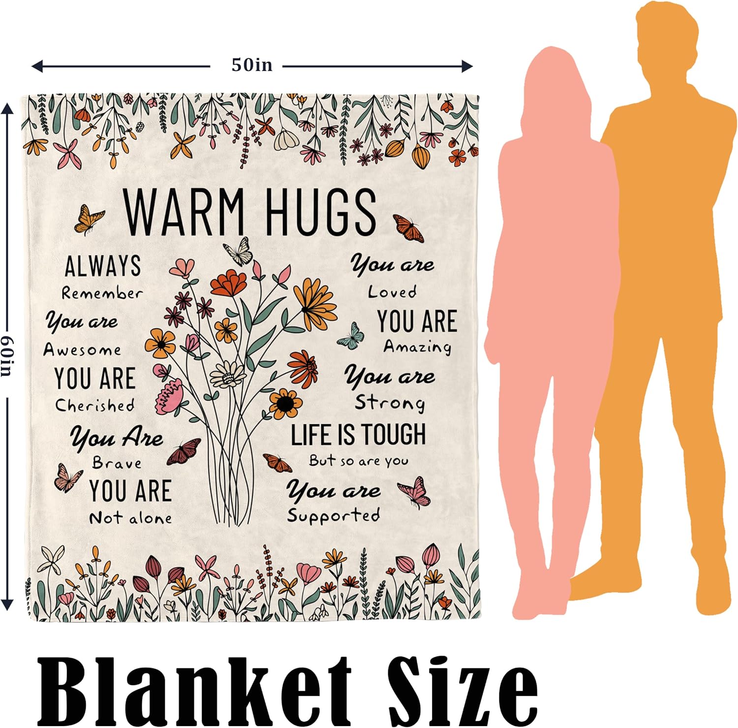 Get Well Gifts for Women, Warm Hug/Healing Blanket Throw 60"x50", Inspirational Gifts, Thinking of You/Cancer Care/Sympathy/After Surgery Gifts, Feel Better Gifts - Image 5