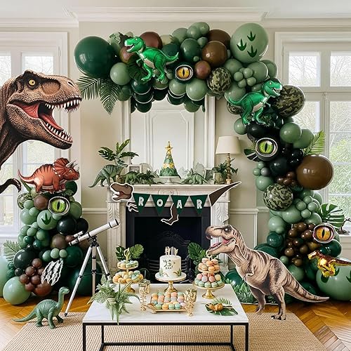 Miniatura 9 de Kit de arco de guirnalda de globos de dinosaurio rosa con rosa pastel morado verde azulado y globo de dinosaurio de aluminio para decoraciones de