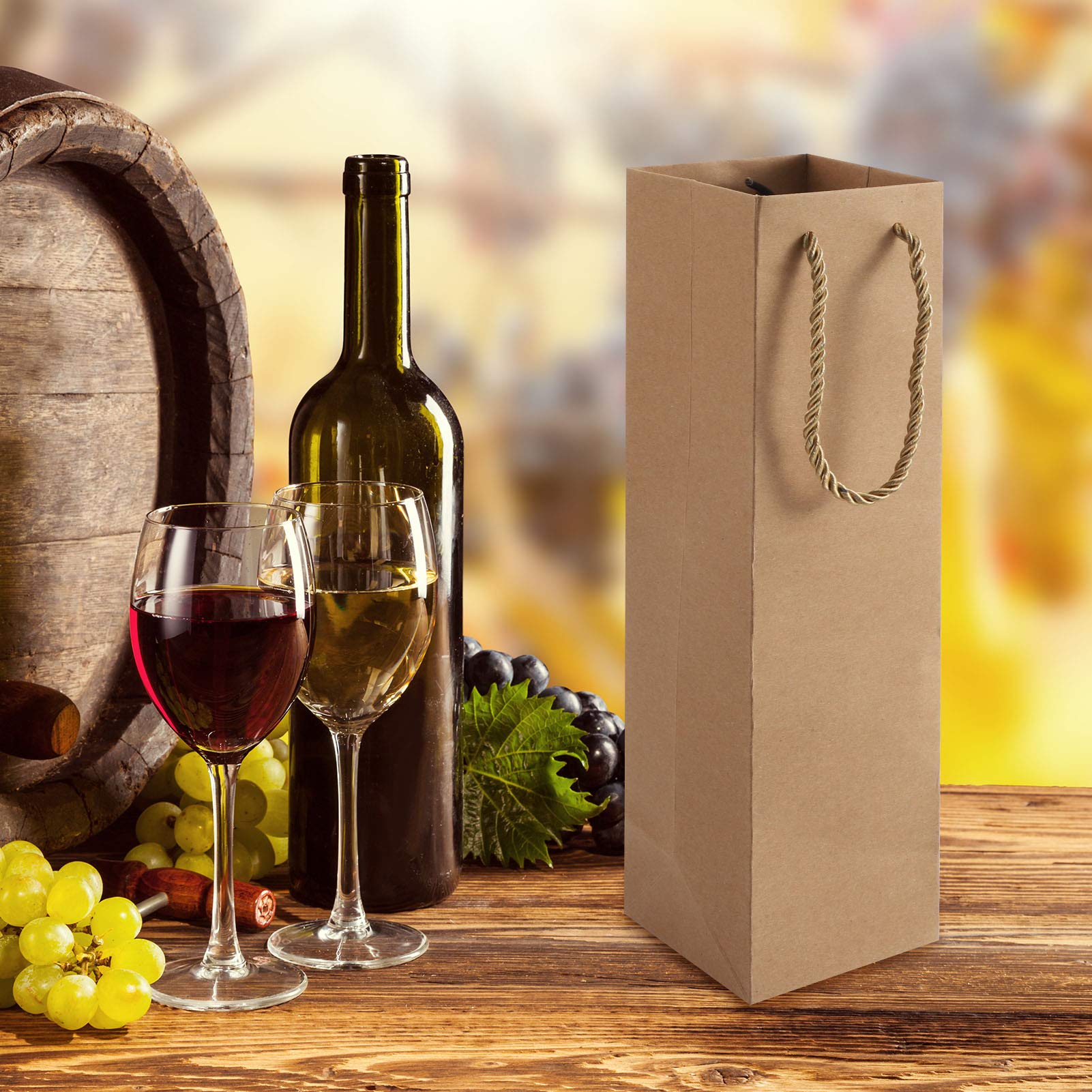 Sacchetto Regalo Per Vino In Feltro Rosso Con Finestra - 33,5x16,3x7,5 Cm - Riutilizzabile, Per Matrimoni E Natale - 5