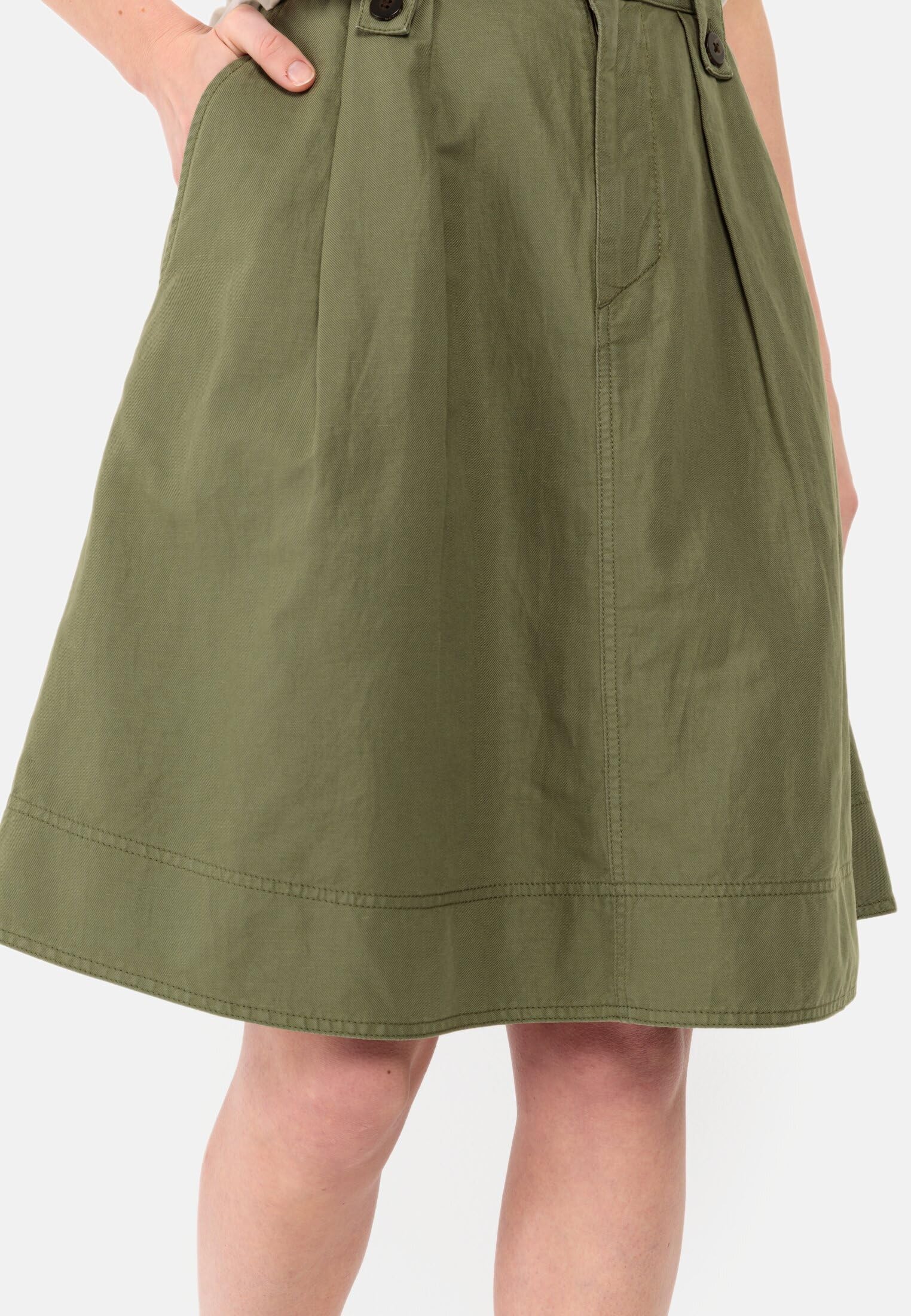 camel active Damen Rock aus leichtem Baumwoll-Leinen Mix