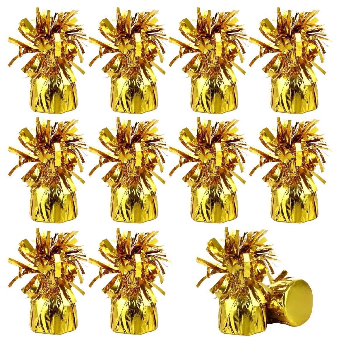 12 PCS Balloon Weights Helium Weights, Reusable 170g Weights for Balloons, Foil Balloon Weights for Helium Balloons in Gold Foil, for Birthdays,Parties,Events & Celebrations (12PCS-Gold)