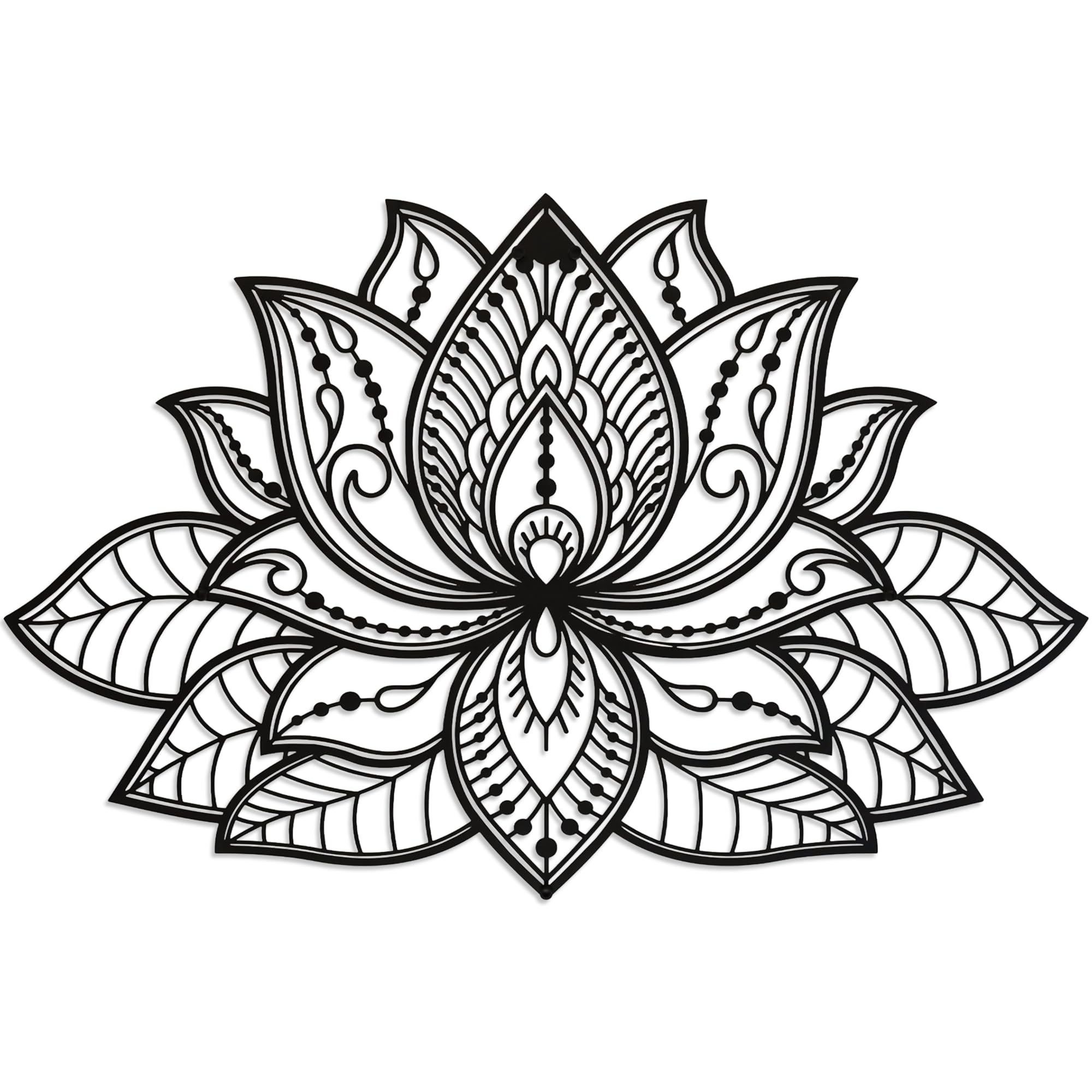 Mandala Wall Decor - Lotus Flower Metal Art -8