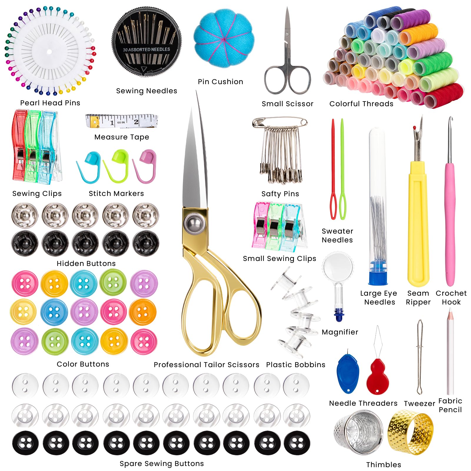 Beginner Sewing Kit - 230pcs Accessories -4 Beginner Sewing Kit - 230pcs Accessories -4