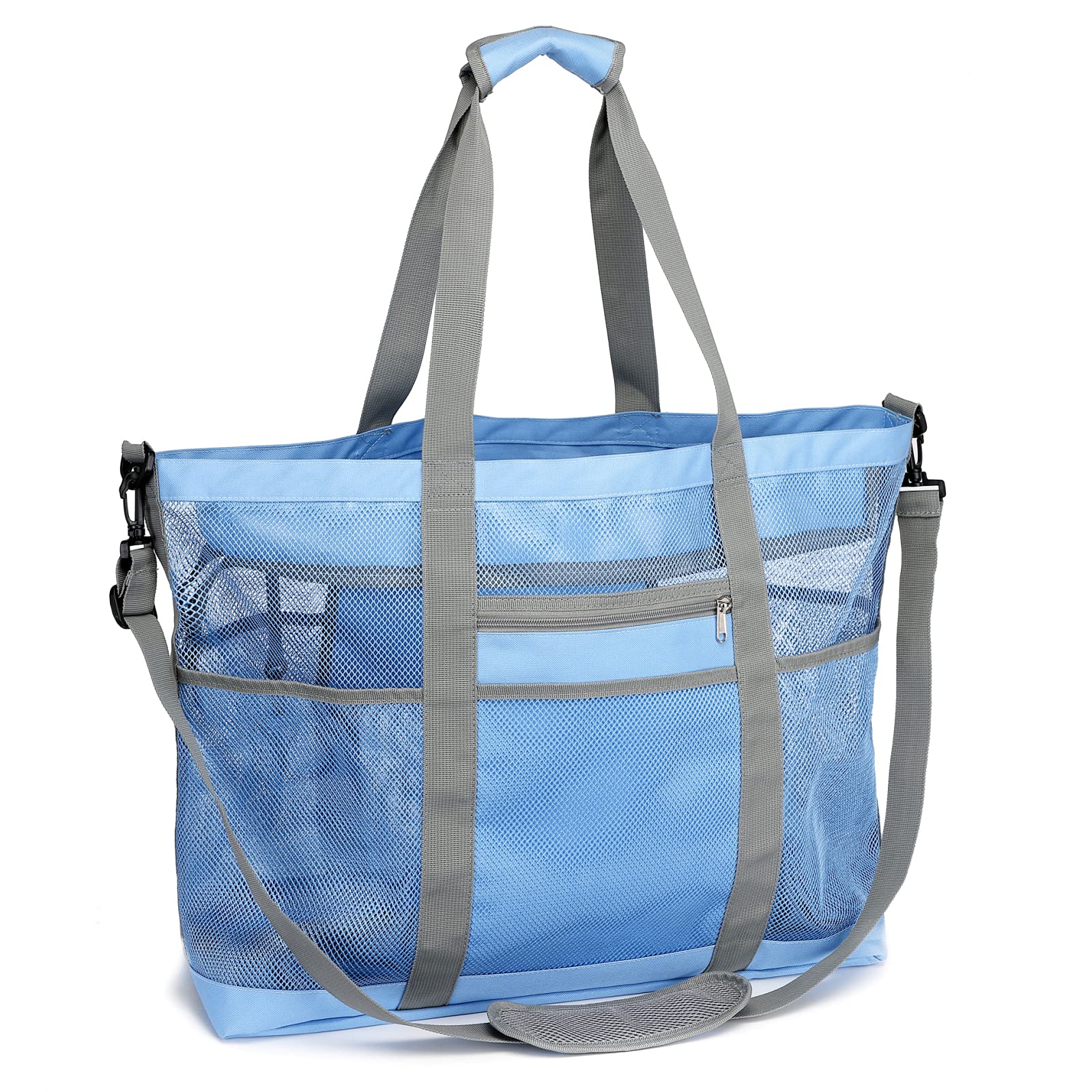 F-color Mesh Beach Bag Family - Large Tote Bag for Cruise Pool Toys Beach Vacation Essentials