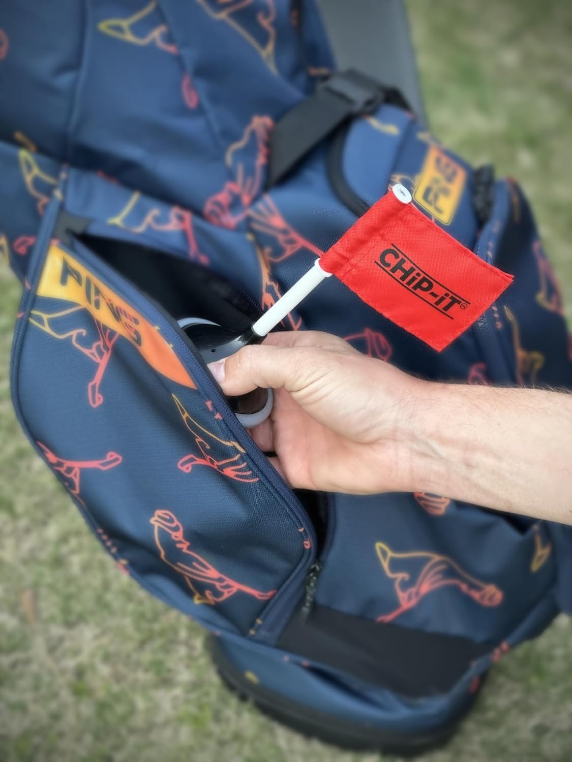 Dynamic Golf Training Aid for Chipping, Distance Control and Short Game Improvement | Lightweight and Portable | 2 Throwable Yard Flags Included!