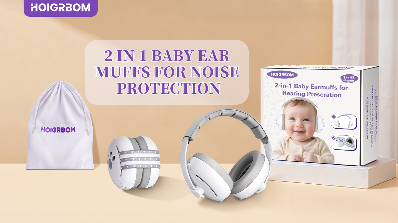 Amazon.com: HOIGRBOM Baby Headphones for Noise, 2-in-1 Baby Ear