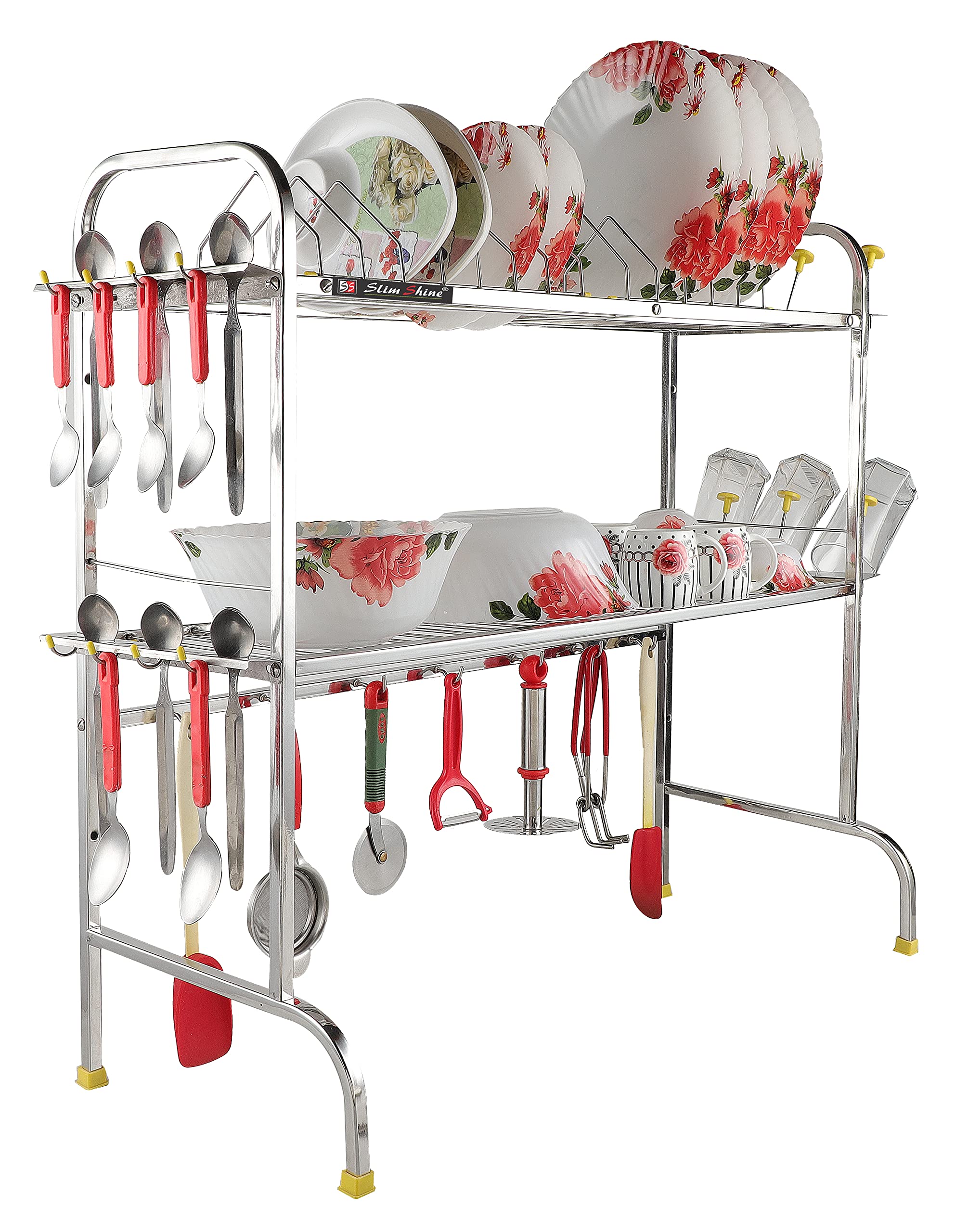 OSE Stainless Steel Over The Sink Dish Drying Rack | 2-Tier Utensil Holder for Kitchen | Counter Top Sink Standing Shelf for Organize Kitchen (29 X 29) INCH - Image 6 thumbnail