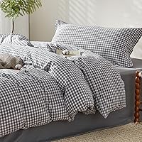 Vista 85 de SAPHREAS Juego de funda de edredón, 100% algodón extrasuave, tamaño individual, lavanda, 2 piezas, 1 funda de edredón de 68 x 90 pulgadas con Crema